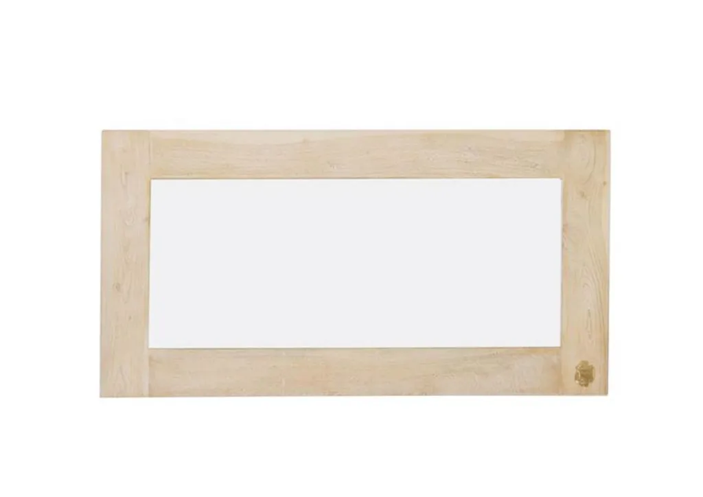 Miroir horizontal 115x60cm en bois d'acacia blanchi - NATURE WHITE #01