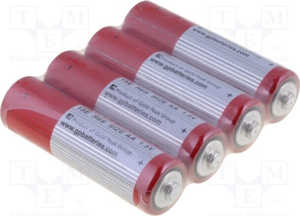 1x Batterie: Zink-Kohle Anz.Bat: 4 GP15E Batterien 1,5V AA