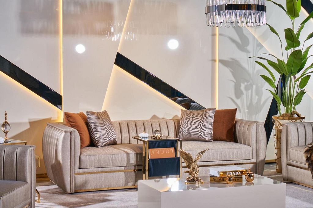 Polstergarnitur 3+3 Sofa Couchtisch Garnitur Couch Stoff Sofagarnitur 3tlg.