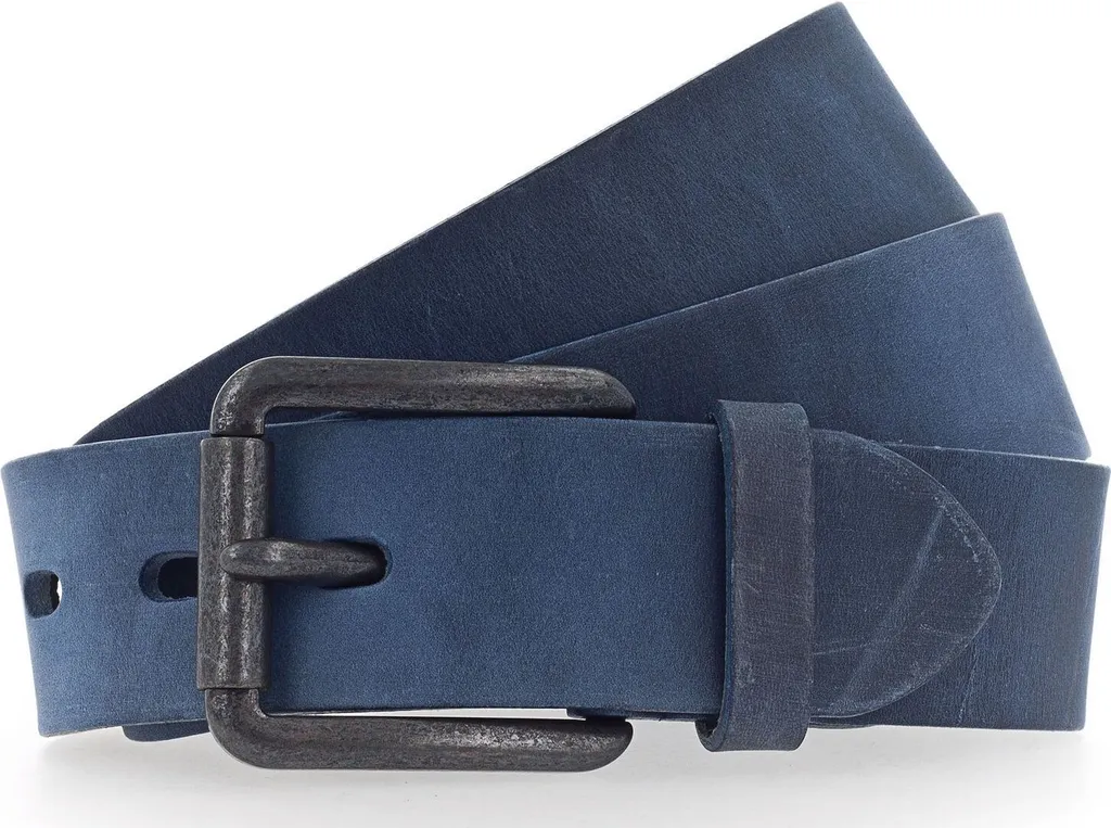 Vanzetti Pelle cintura Denim Love 40mm Full Leather Belt W110 Dark Jeans Blue blu scuro