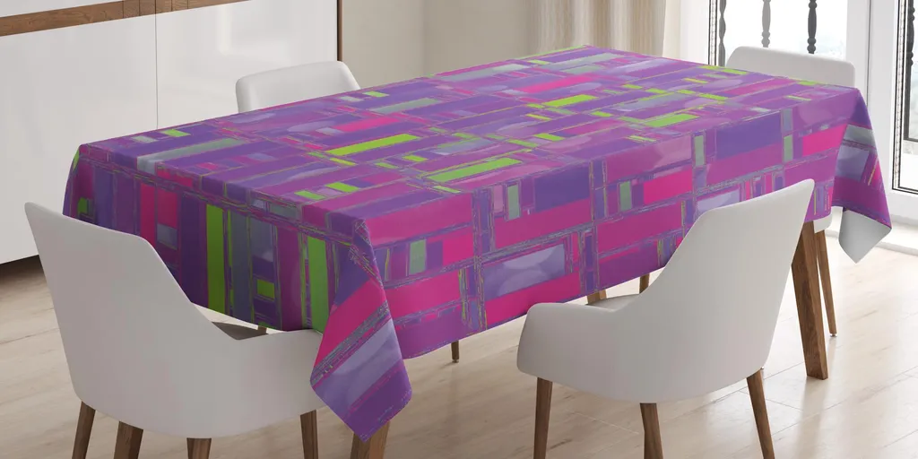 ABAKUHAUS Tovaglia Rettangolare Amante Dei Cani 140x170 Cm - Bassotti In Abiti, Viola E Verde - 4