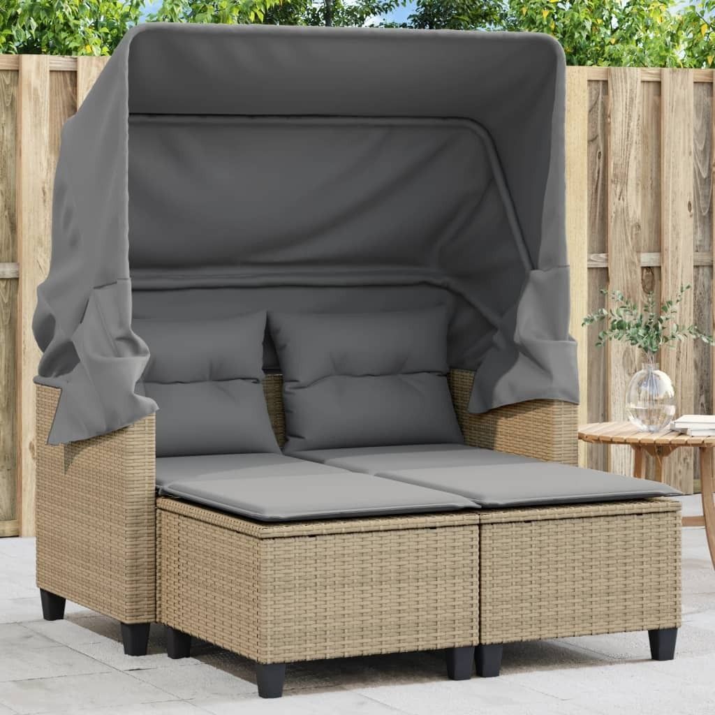 vidaXL, 2-Sitzer Gartensofa Set, 3-tlg., Poly Rattan, Produktbild 