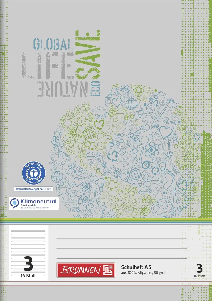 Cahier A5 Anti-Bavures 16 Feuilles Papier RCP pour Écriture Propre