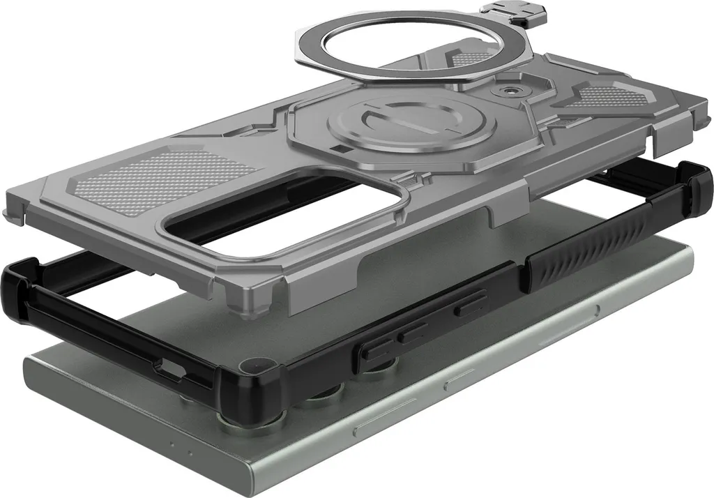 Cover Professionale Samsung S24 Ultra Grigio con Supporto Magnetico - 3