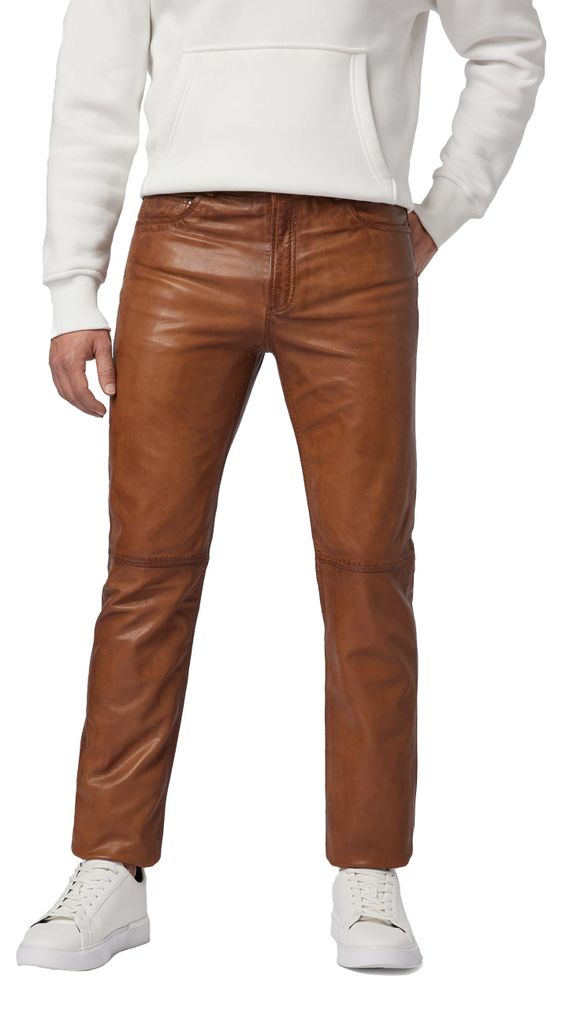 Herren Lederhose Lederjeans Ricano TRANT PANT - cognac / 33 Zdjęcie produktu 