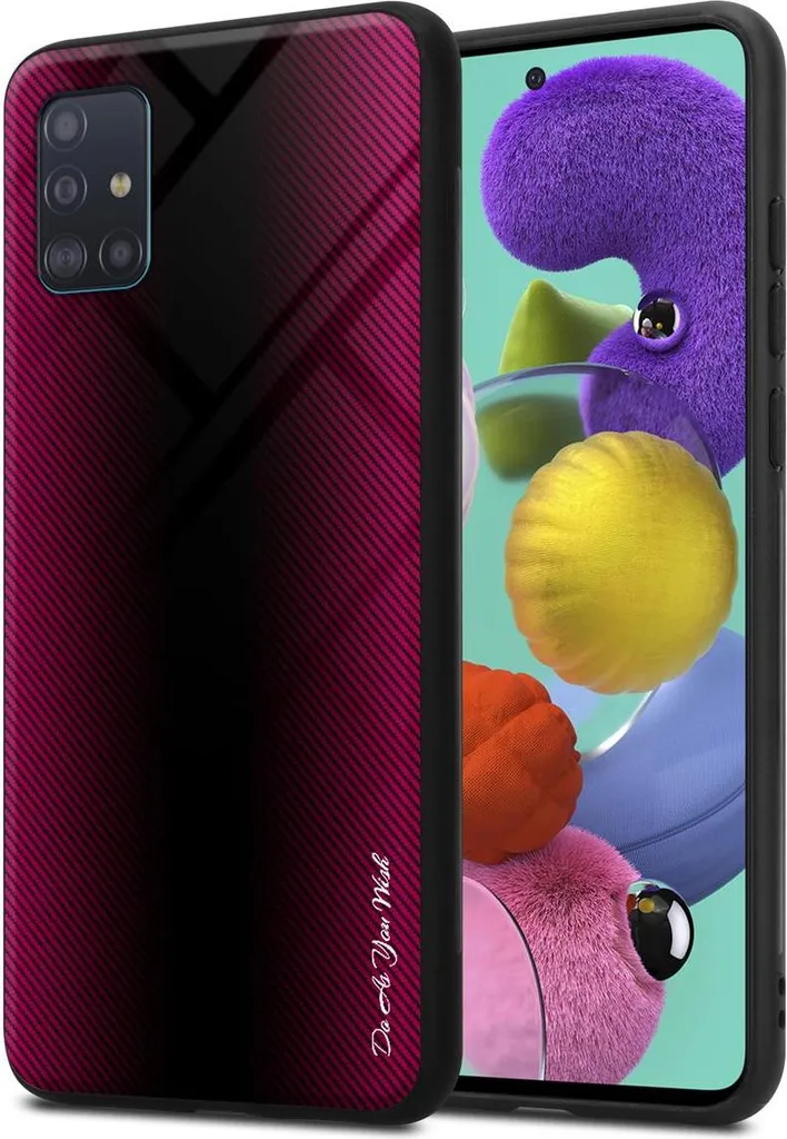Cadorabo Custodia per Samsung Galaxy A51 4G / M40s Custodia protettiva in rosa Custodia per telefono cellulare Custodia in TPU Custodia Cover Custodia in vetro temperato
