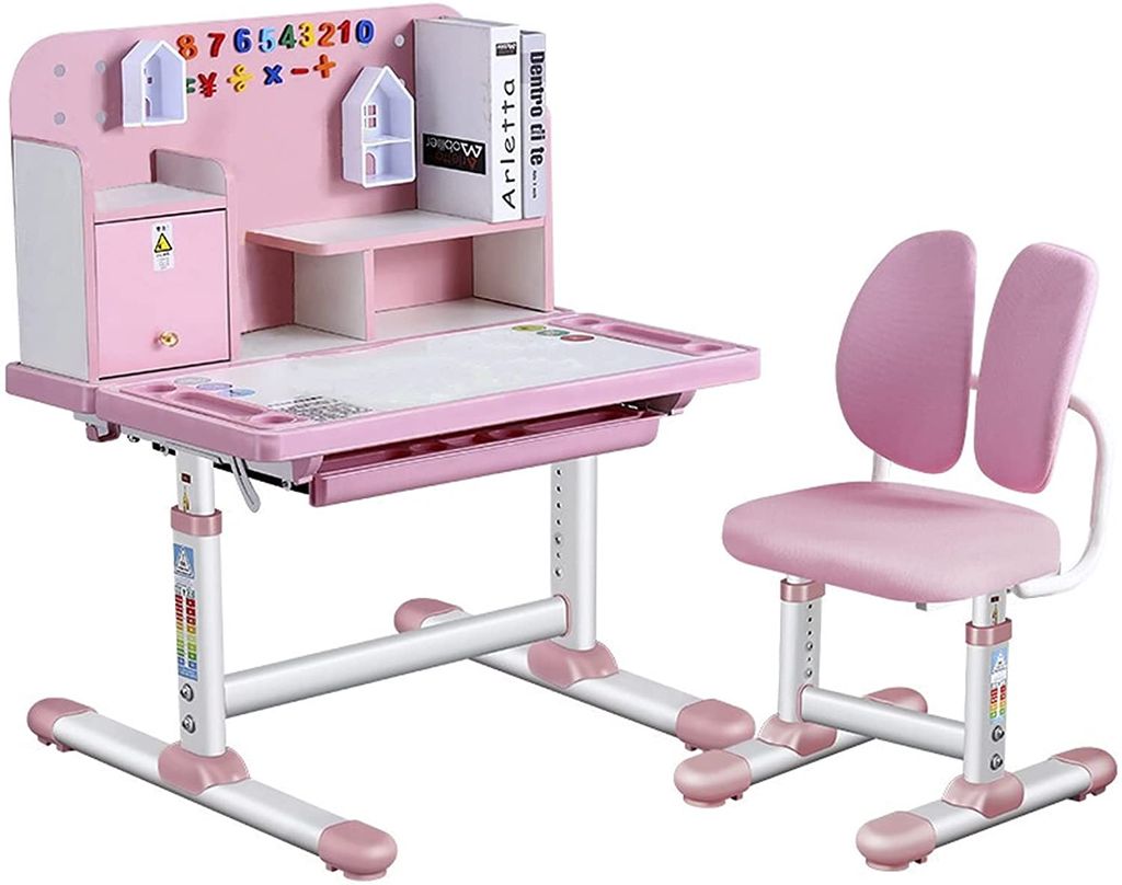 Kindershreibtisch Stuhl Mädchen Massivholz Rosa Kinderzimmer Schreibtisch Regal 