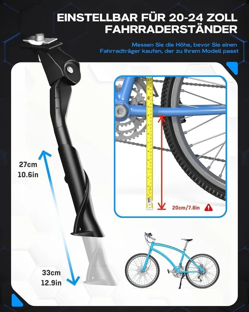 Support vélo enfant télescopique en aluminium avec hauteur ajustable 20" - 2