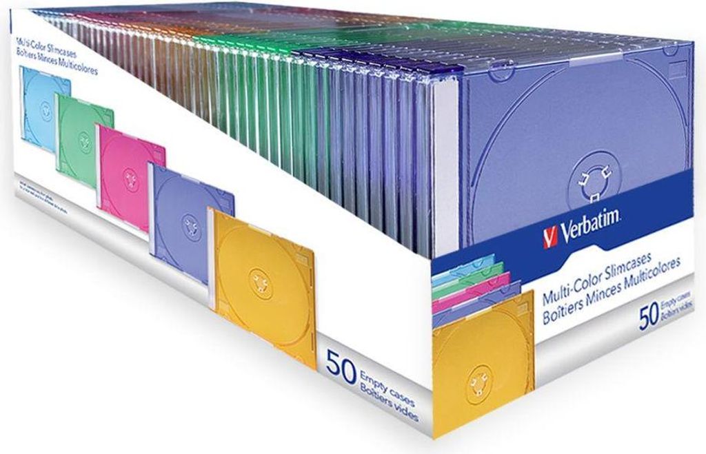 Verbatim Mehrfarbige Slimcases für CD-/DVD 50 Stück, Produktbild 
