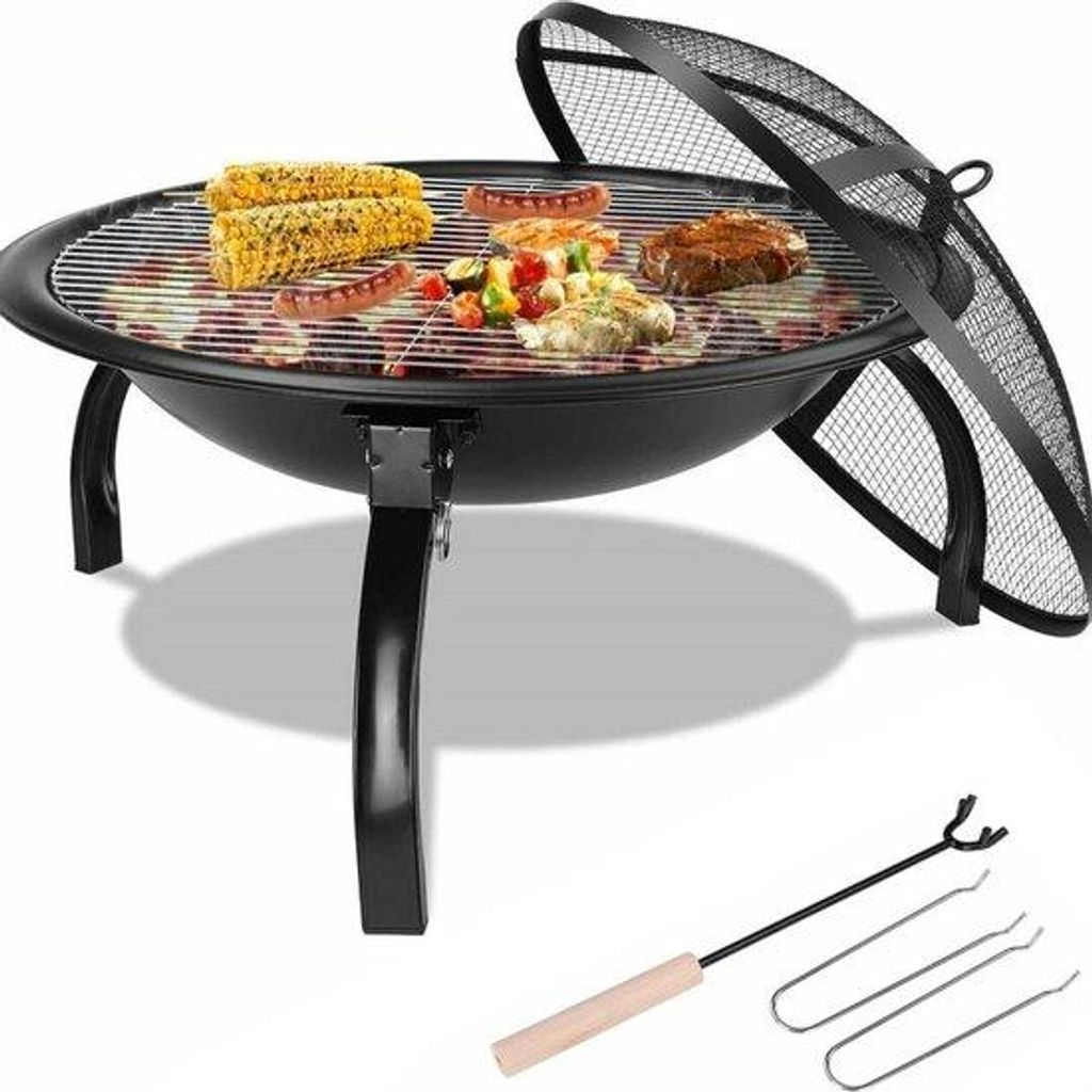 Grillkorb deluxe - 2 in 1 - Met Schutzscheibe - Für Grillen - Met Metallschalen