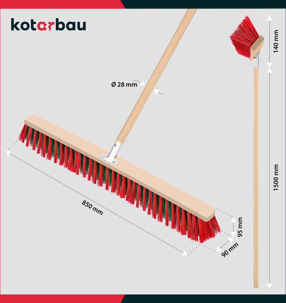 KOTARBAU® Pouliční koště 800 mm s násadou Průmyslové koště Obrázek produktu 3