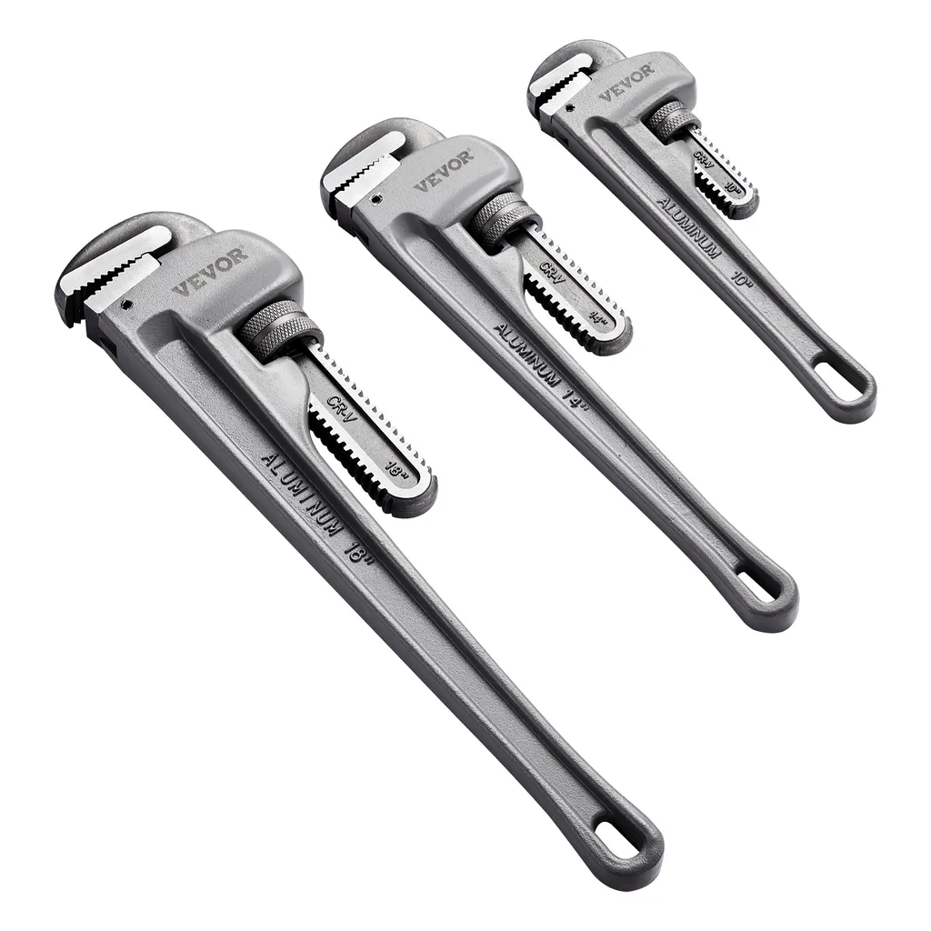 Clé de Plomberie Réglable VEVOR Lot de 3 Clés Serre-tubes Droites