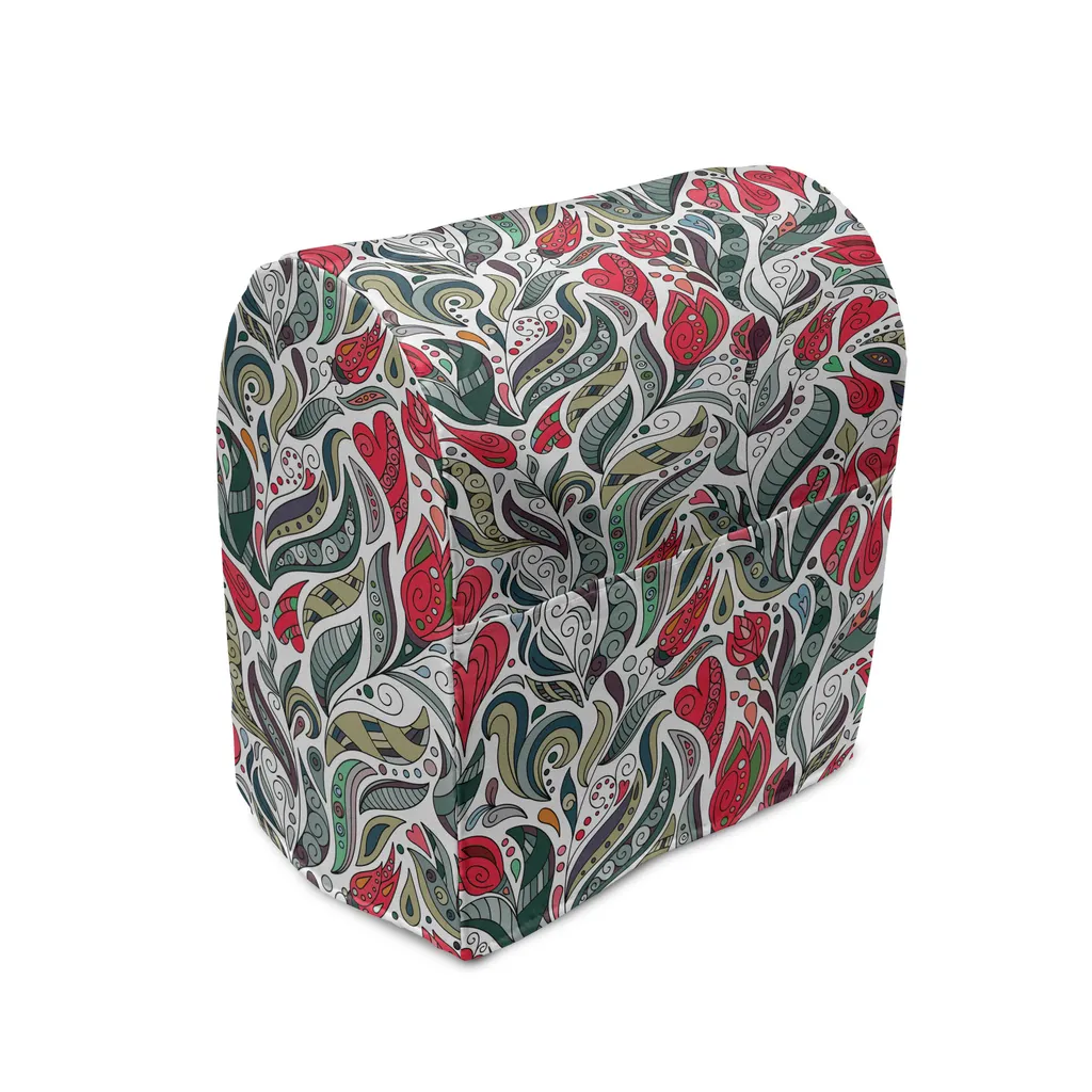 Housse Mixeur Fleurie 36x39x24 cm en Tissu avec Poches Latérales Pratiques