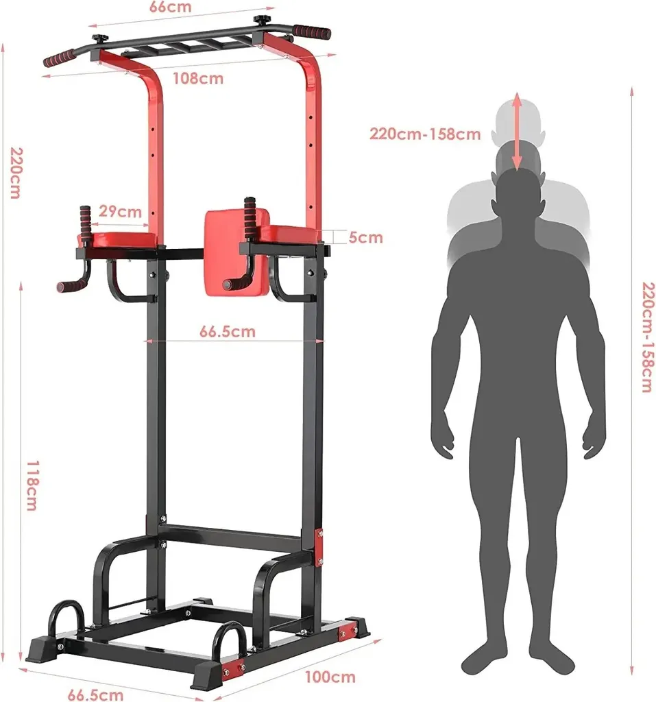 Power Tower Musculation Stable - Barre de Traction et Dips Sans Secousse - 2