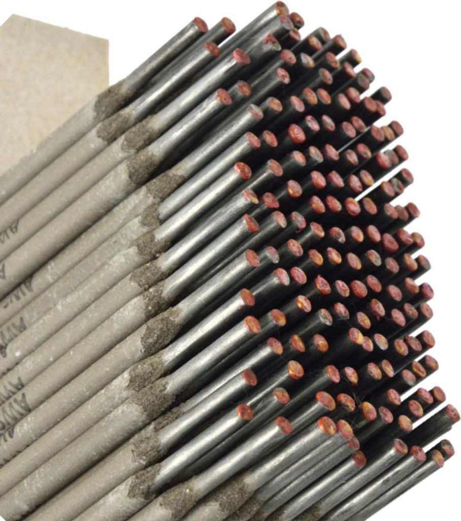 A close-up, angled view of a large bundle of welding rods.