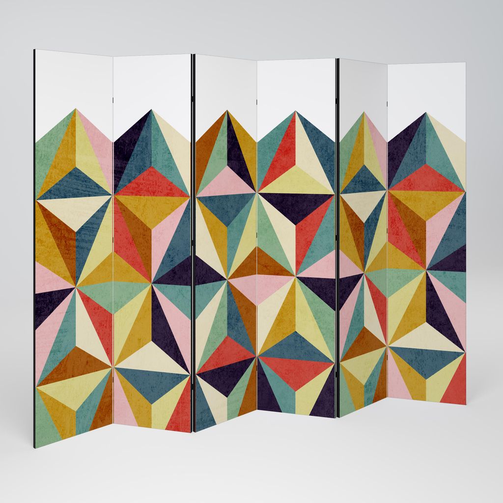 SpaceRebels Paravent Raumteiler - 6-teilig Raumtrenner, Druck 1-Seite - Raumtrenner - Trennwand Wohnung - Room Divider - Spanische Wand Deko Modern...