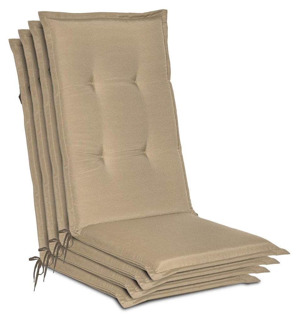 Beautissu 4er Set Gartenstuhlauflage Loft HL Natur, Produktbild 