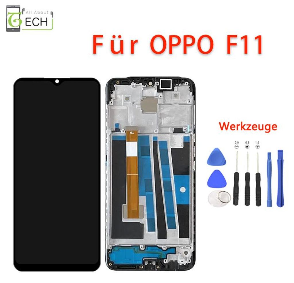 Für Oppo A9 / A9X / F11 LCD Display mit Rahmen Touch Screen Bildschirm