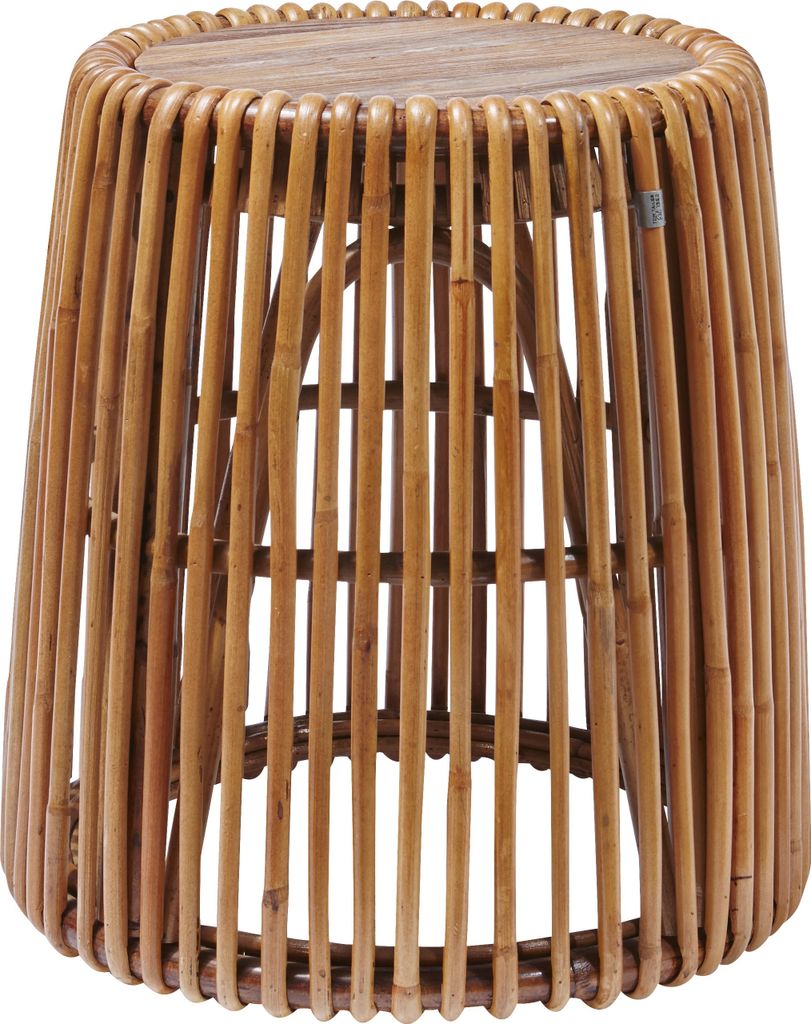 SIT Möbel Beistelltisch aus Rattan | rund | Platte Teakholz | natur | B 50 x T 50 cm H 53 cm | 05344-01 | Serie RATTAN
