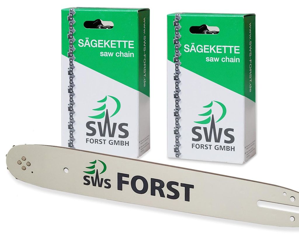 40 cm SWS Forst Schwert mit 2 Vollmeißel Sägeketten .325 1,5mm 66TG passend Husqvarna 42 44