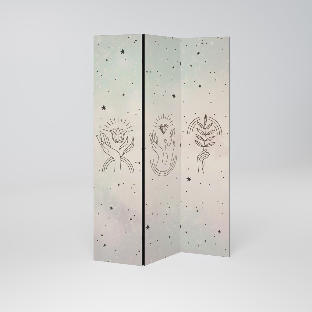 SpaceRebels Paravent Raumteiler - 3-teilig Raumtrenner, Druck 1-Seite - Raumtrenner - Trennwand Wohnung - Room Divider - Spanische Wand Deko Modern...