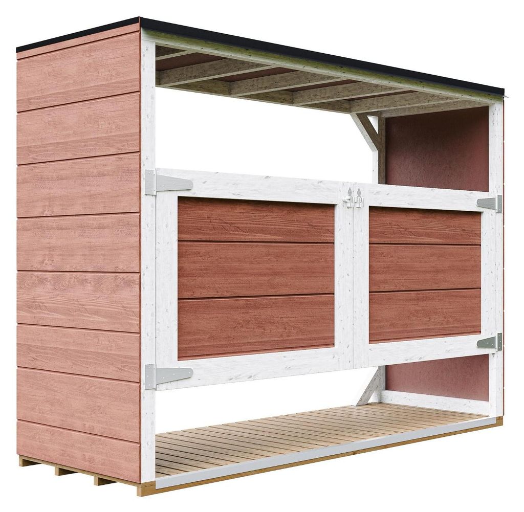Mülltonnenbox 3er 240L Aus Wetterfest LP Smartside Holz, Mülltonnenverkleidung mit Türen, Garten Mülltonnenbox, Moderne garten box Außen – T...