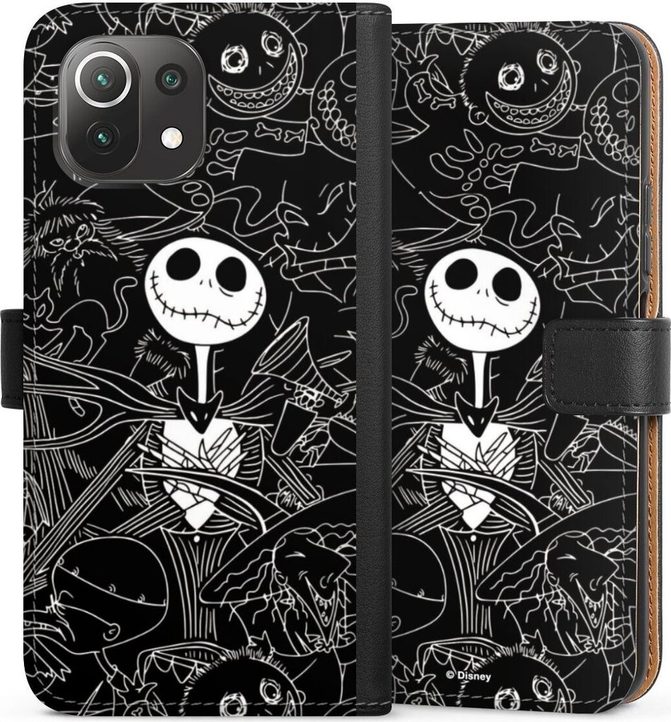 DeinDesign Klapphülle für Xiaomi Mi 11 Lite Handytasche Lederhülle Tasche Disney Halloween Nightmare Before Christmas
