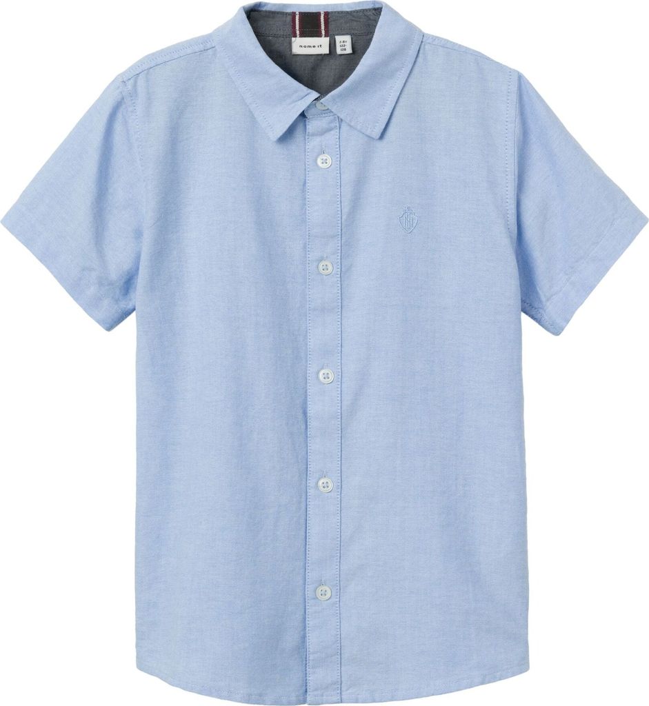 NAME IT Kurzarm-Hemd mit Button-Down-Kragen und Logo Größe: 110