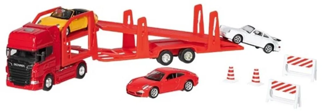 Jouet camion transporteur de voitures Scania V8 Goki pour collection