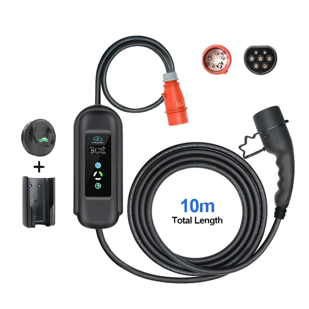Chargeur voiture électrique 11kW réglable avec gaine TPU ultra robuste