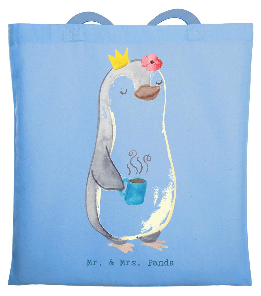 Mr. & Mrs. Panda Tote Bag Abteilungsleiterin Herz - Sky Blue - Geschenk, Laptoptasche, Führungskraft, Büro, Schultasche, Morgens, Montagmorgen, B...
