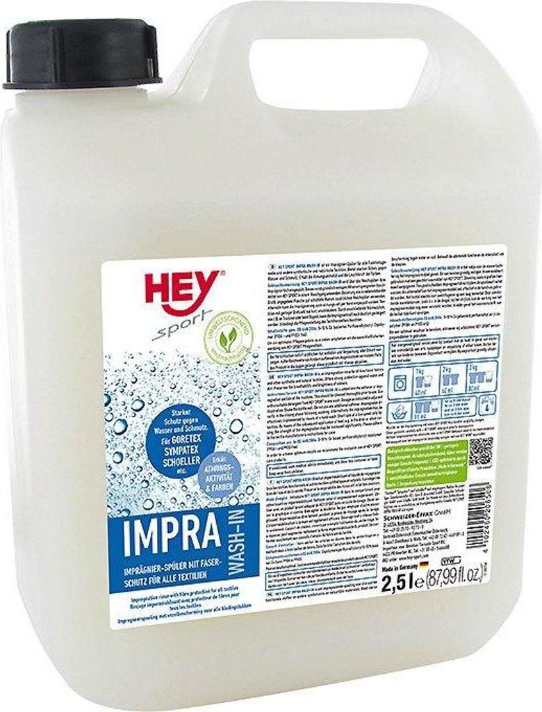 HEY Sport Impra Wash In Textil Bekleidung Flüssigimprägnierer Einspülen 2,5 L
