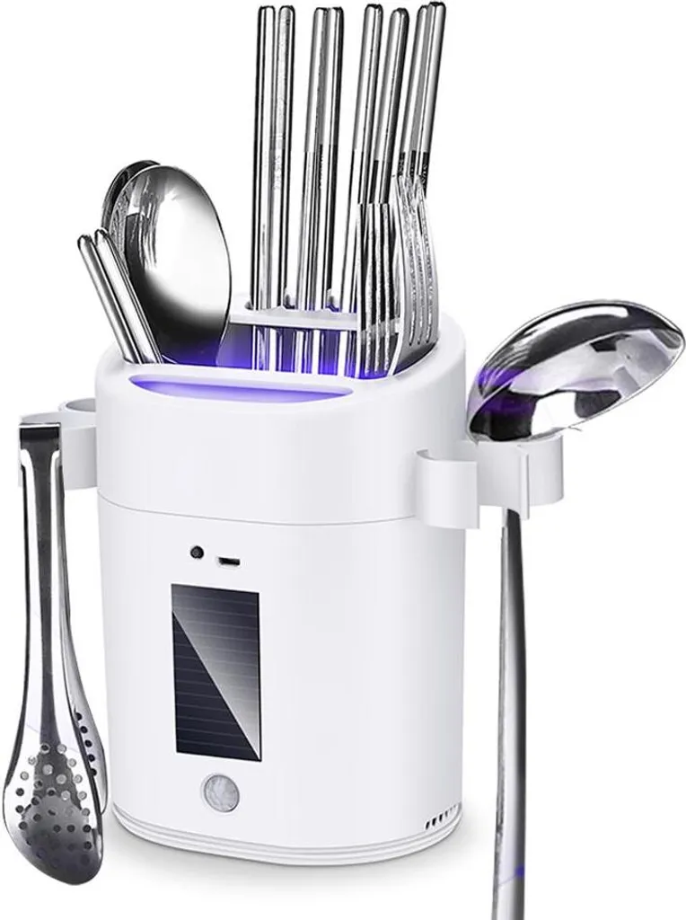Boîte de désinfection UV pour couverts avec alimentation solaire et USB