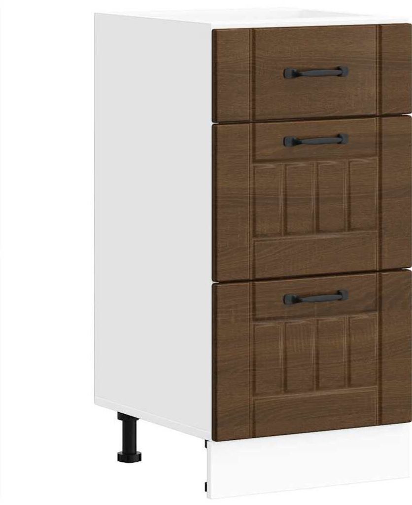 vidaXL Küchen-Unterschrank Lucca Braun Eichen-Optik Holzwerkstoff