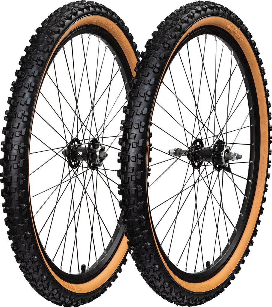 Komplettrad Felge mit Reifen Mountainbike Felgen Laufradsatz Fahrrad Laufrad schwarz/braune Sidewall 26 x 2,35" Vorder- und Hinterrad