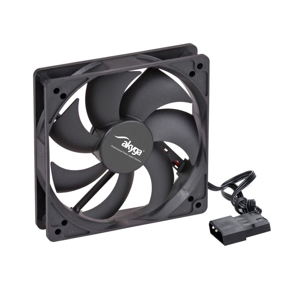 Akyga System fan 12 cm black AW-12A-BK Molex 120x120 mm, Produktbild 