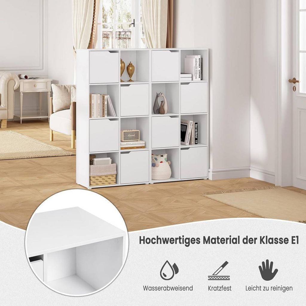 WOLTU Bücherregal mit 8 Fächern 4 Türen, Würfelregal , Produktbild 4
