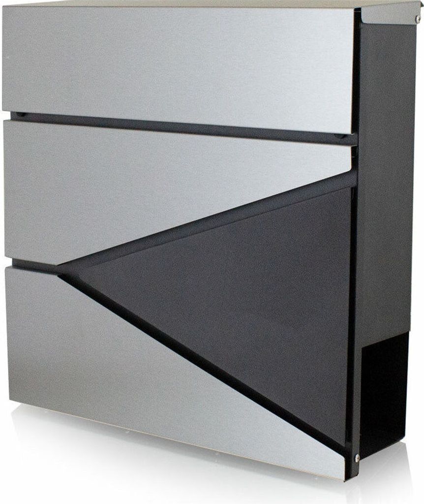 BITUXX Design Briefkasten Graphit mit Corner Edelstahl, Produktbild 