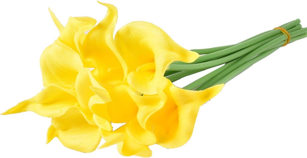 Mini künstliche PolyurethanCalla Lily Real Touch Fake Flower Fotografie künstliche Blume Home Dekoration Gelb