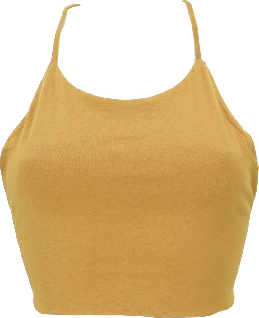 Bikini Top aus Baumwolle, Boho Top, Pixi Top, Yogatop, Bindetop - Curry, Damen, Gelb, Baumwolle(Bio),Elasthan, Tops & T-Shirts