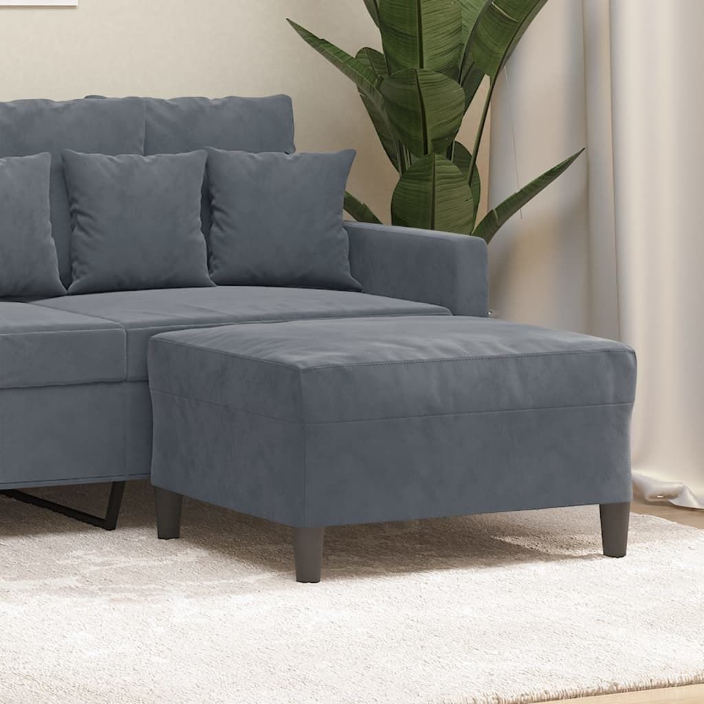"im Angebot" Fußhocker Dunkelgrau 70x55x41 cm Samt - Fußhocker CC15818