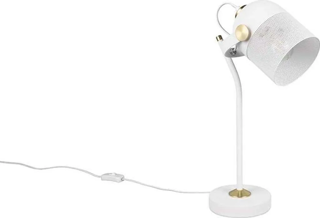 Lampe de table stable en métal blanc, fini les interrupteurs perdus E27 - 3