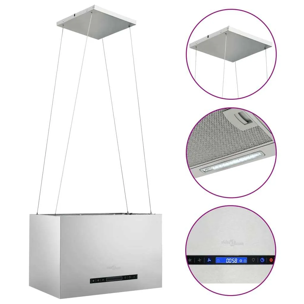 Hotte de cuisine tactile LCD 55 cm en inox avec capteurs intelligents