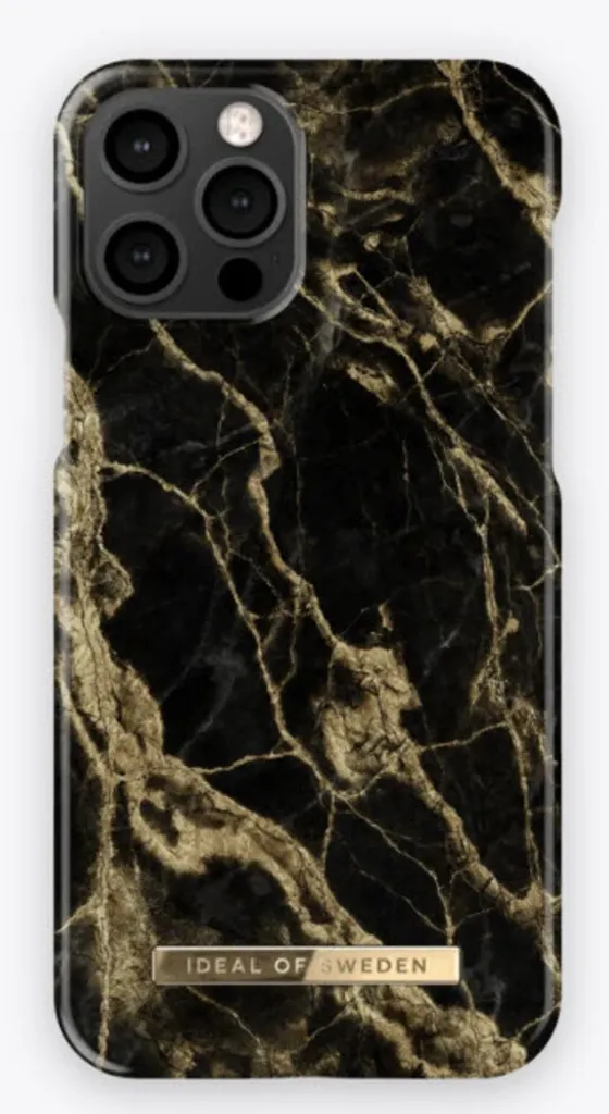 Housse iPhone 12 iDeal of Sweden en Marbre Doré - Protection Fine Stylée