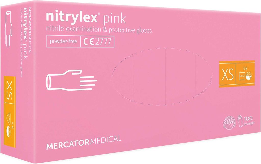 Nitrilhandschuhe 100 Stück 6-XS Nitrylex Pink