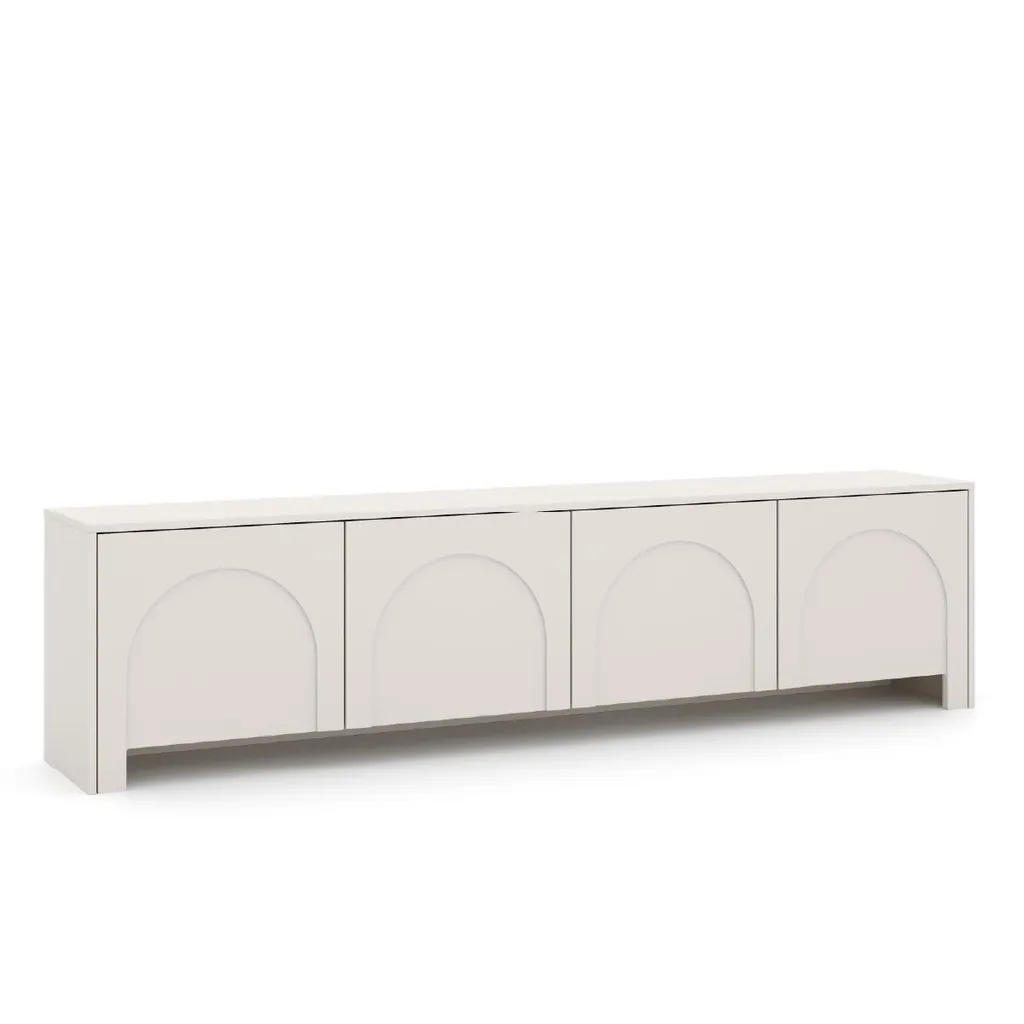 Grand Meuble TV 204 cm pour Salon Moderne, Rangement Discret Cachemire