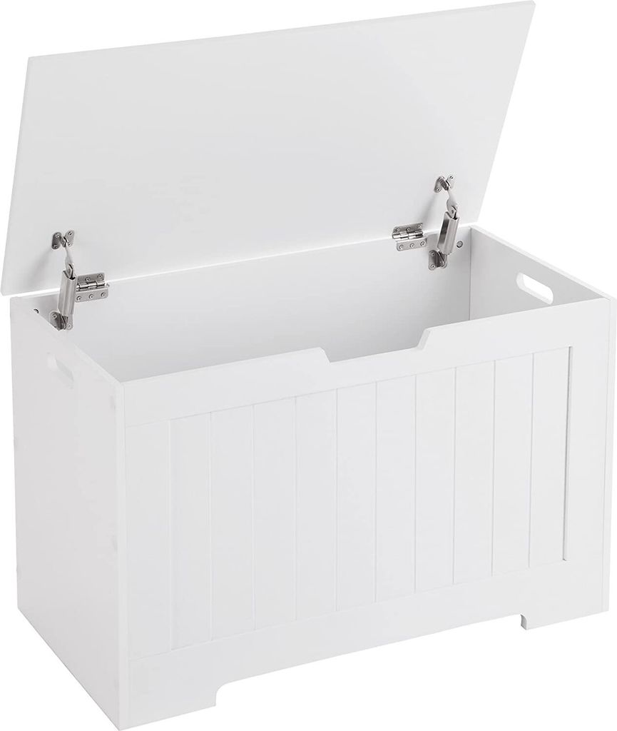 Białe pudełko do przechowywania z uchwytami - dł. 76 cm x Zdjęcie produktu 