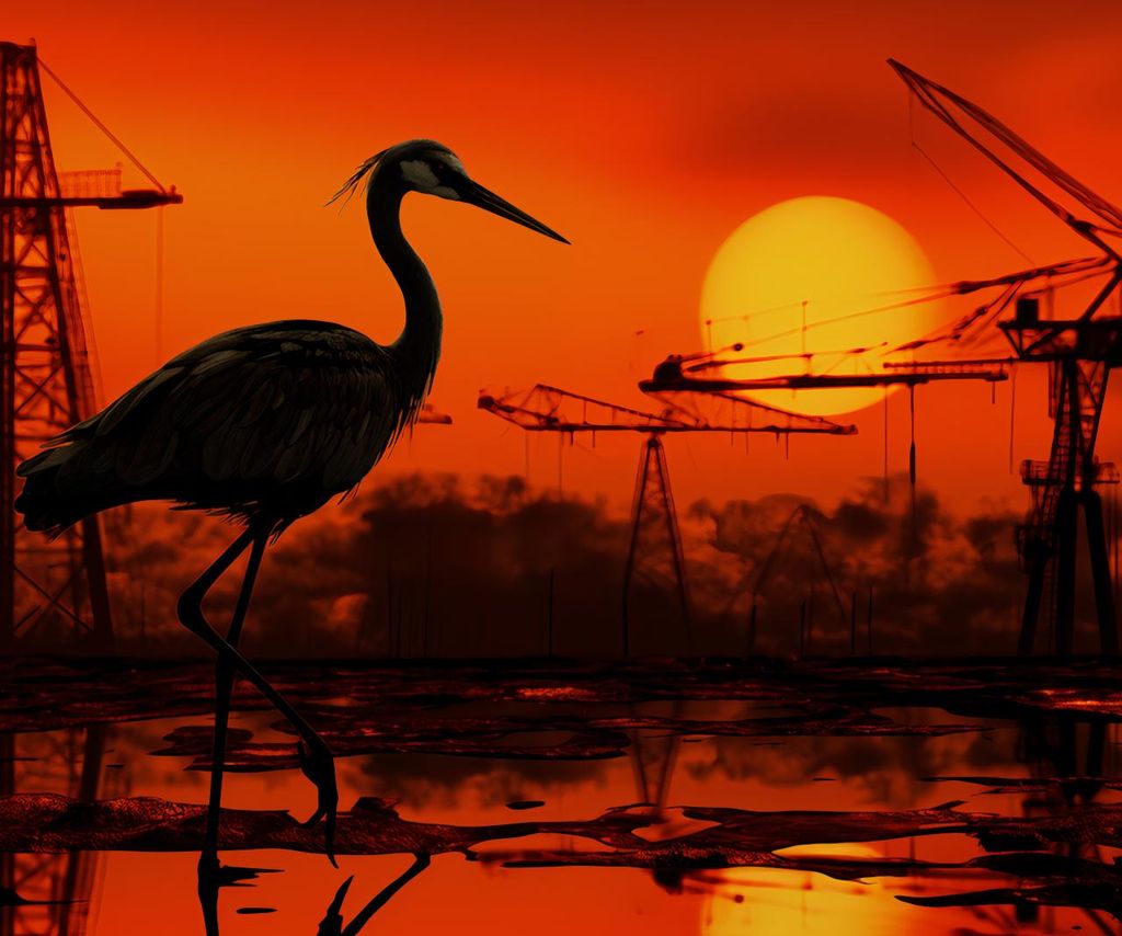 Plakat 60x50cm Industrieller Krähenabend