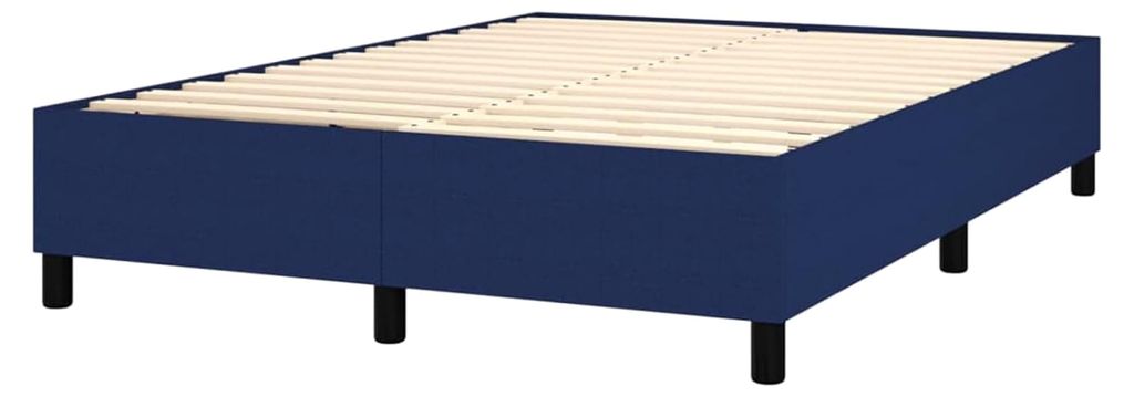 Boxspringbett mit Matratze Blau 140x190 cm Stoff Gästebett Familienbett