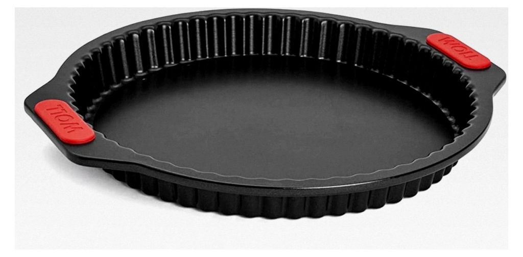 Quiche- und Tarteform Ø 26 cm, mit herausnehmbarem Boden und hitzebeständigen Silikongriffen bis 230 °C, PFAS-frei, zweilagige Antihaftbeschicht...